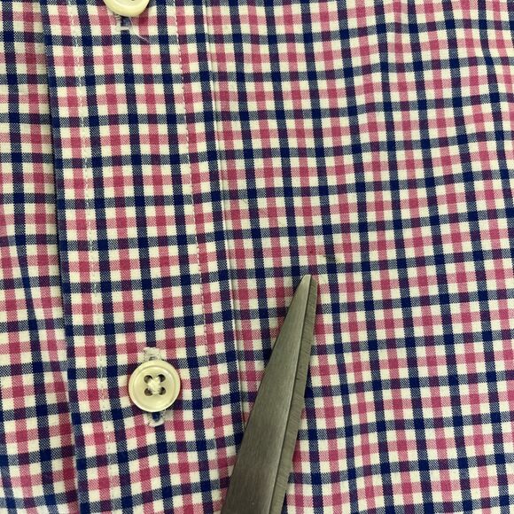 Mens Ralph Lauren Long Sleeve Button Down Gingham Check Shirt Size XL Pink Blue - Picture 5 of 8